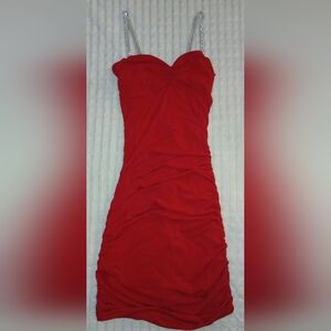 Vintage 80's Moda International Red Midi Dress Sz. S EUC